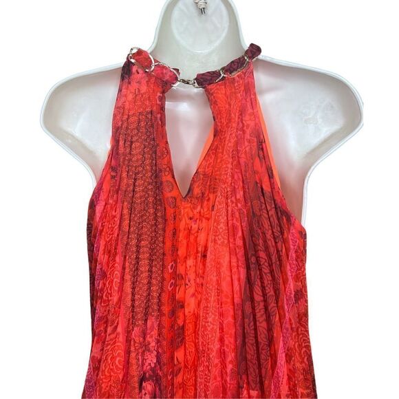 Alice + Olivia Red Alycia Pleated Halterneck Top NWT Size XS - Picture 11 of 13